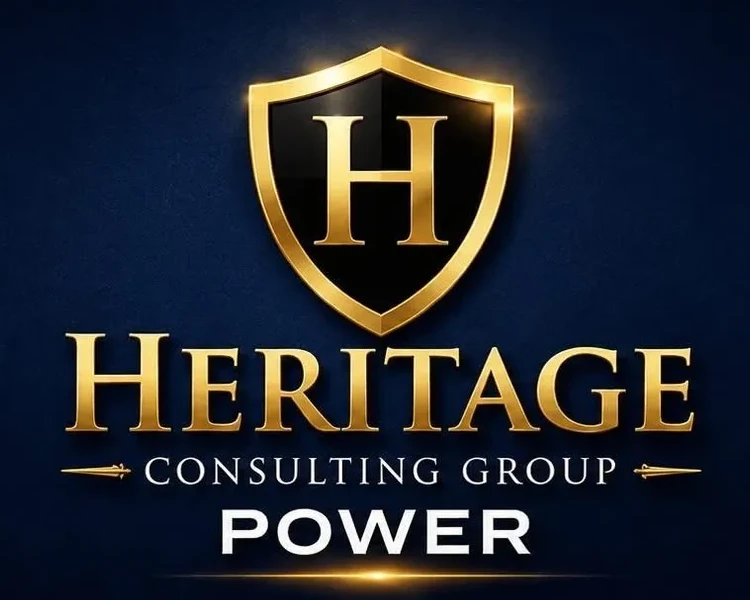 Heritage Consulting Group crest, wordmark, and POWER mark